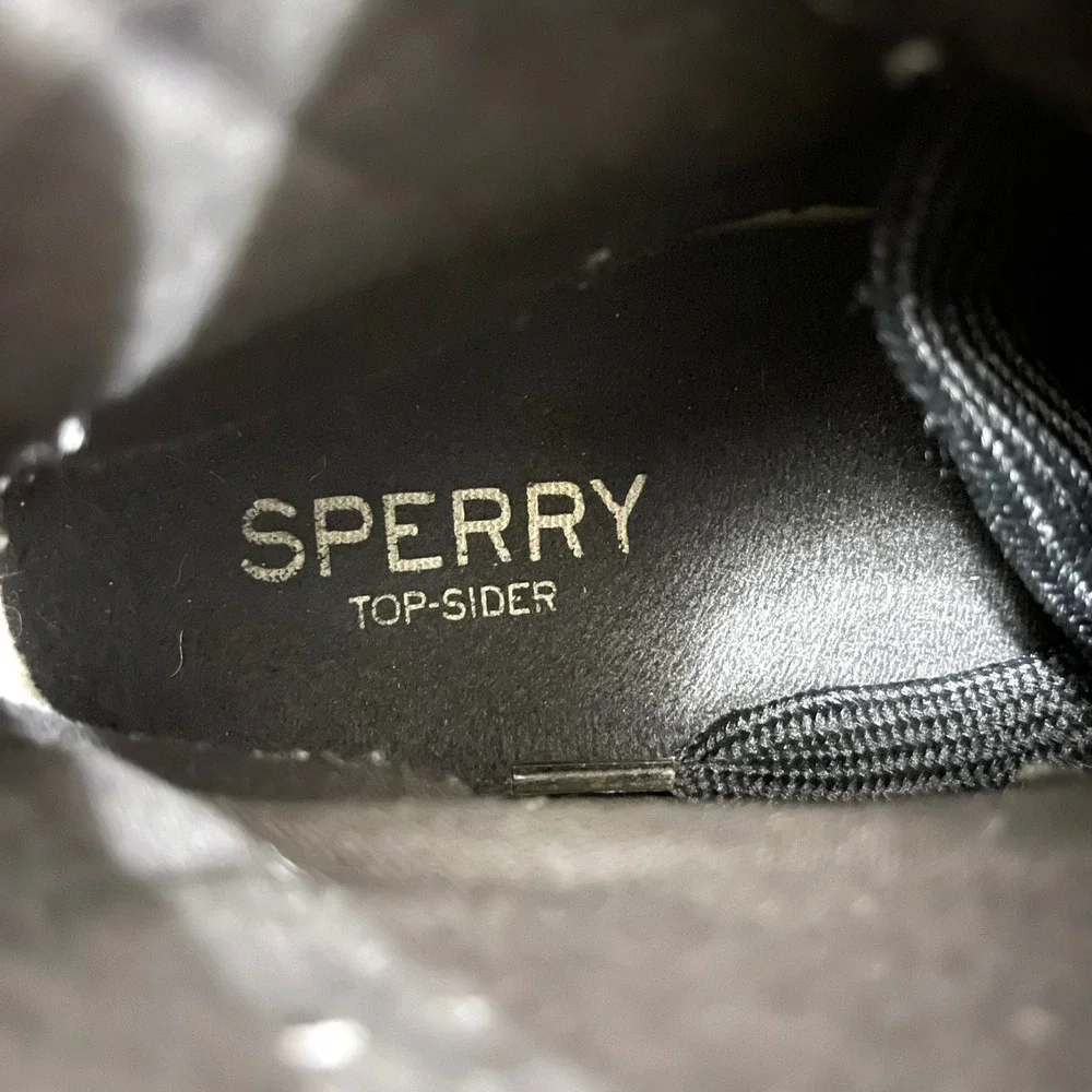 Sperry Black Leather and Rubber Saltwater Duck Boots in Size 11